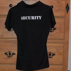 Womens Black SECURITY Polo Shirt XS